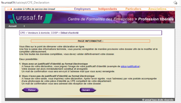 Capture d'écran déclaration VDI Urssaf n°2