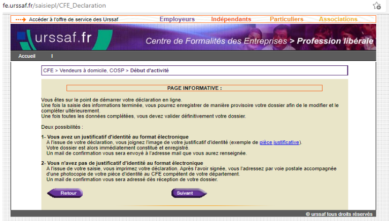 Capture d'écran déclaration VDI Urssaf  n°2